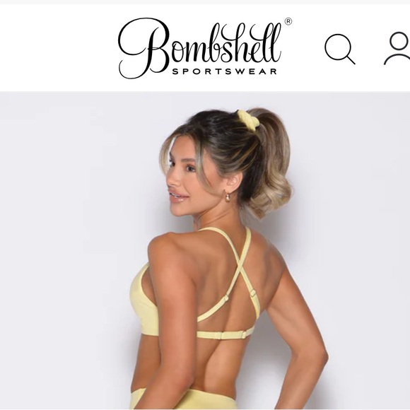 Bombshell Sportswear Light Yellow Sports bra - Picture 2 of 5